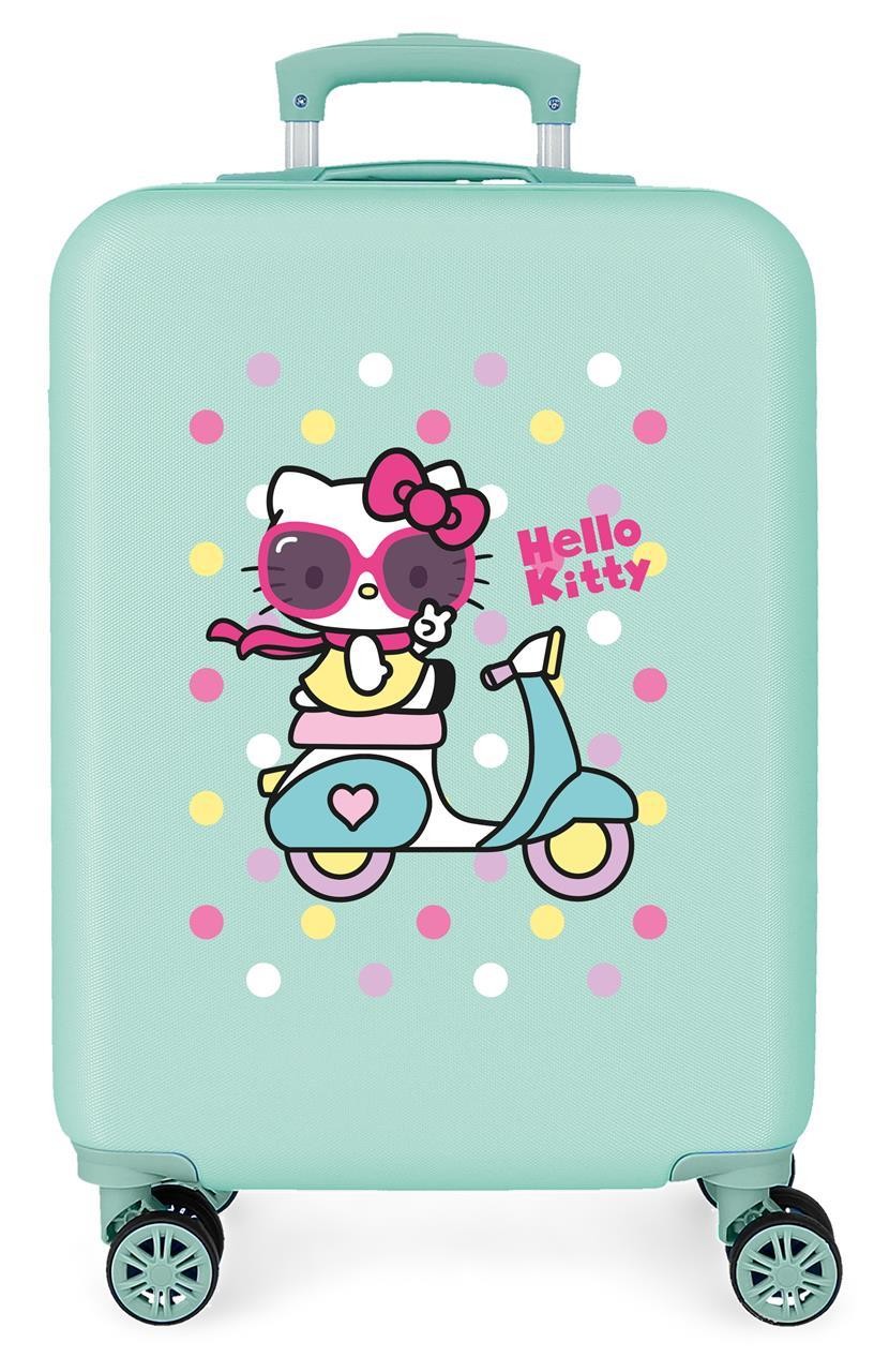 4231724 TROLLEY ABS 55CM.4R. GIRL GANG HELLO KITTY TURQUOISE