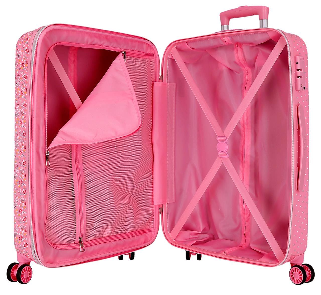 6711923 SET/2 TROLLEY ABS 55-68CM. 4r. PJL Alenka Rosa