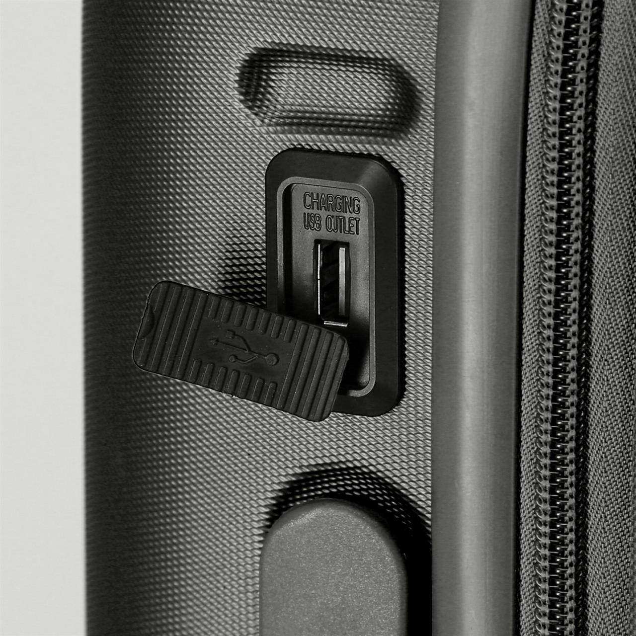 7688621 TROLLEY ABS 55CM. C/EXP. 4R. PJL HIGHLIGHT SCHWARZ