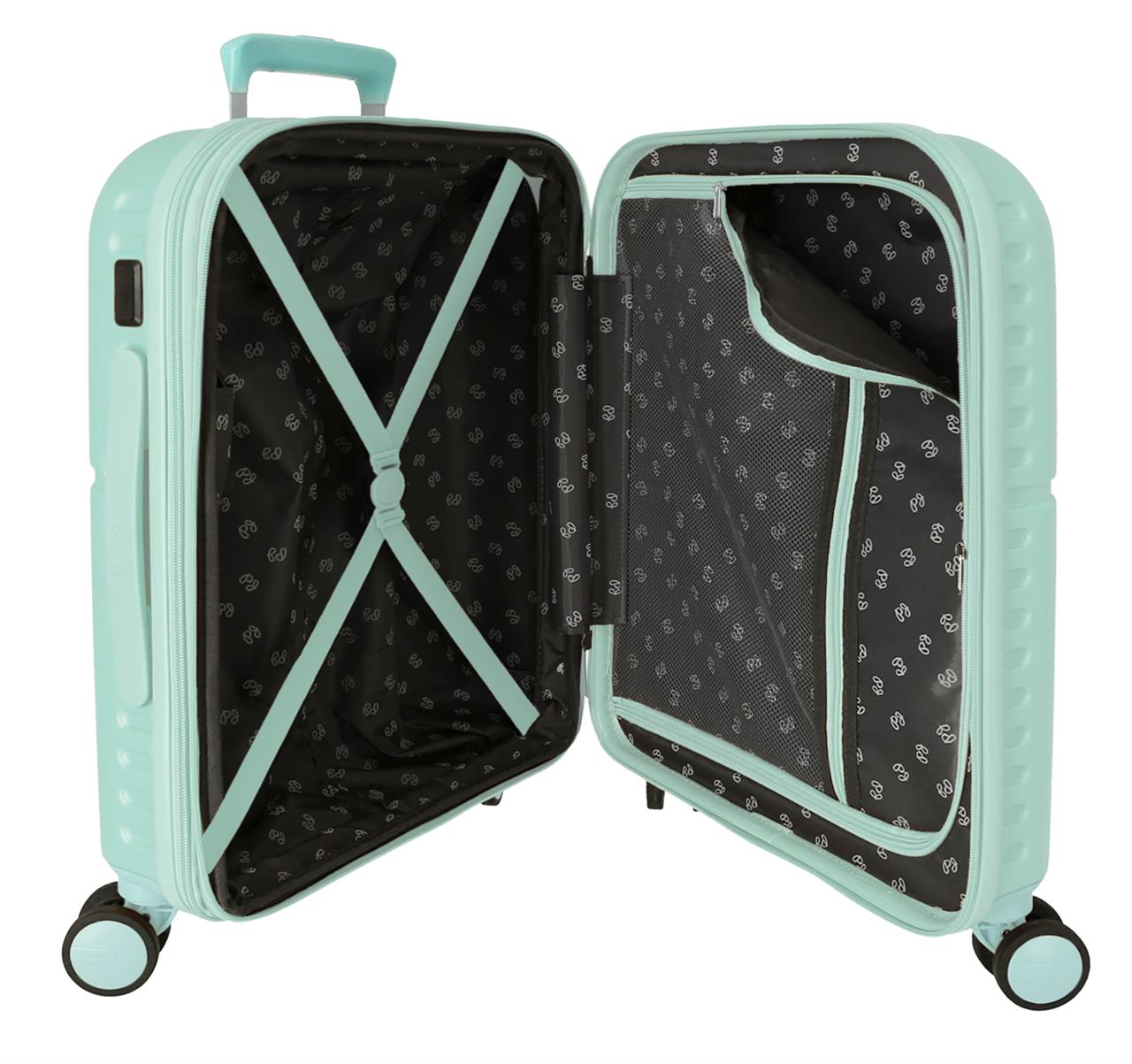 7688625 TROLLEY ABS 55CM. C/EXP. 4R. PJL HIGHLIGHT TURQUOISE