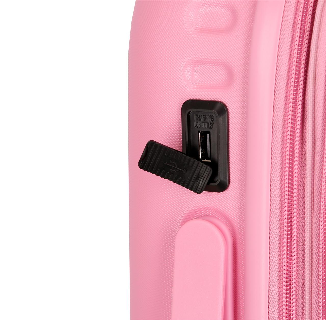 768862E TROLLEY ABS 55CM. C/EXP. 4R. PJL HIGHLIGHT PINK