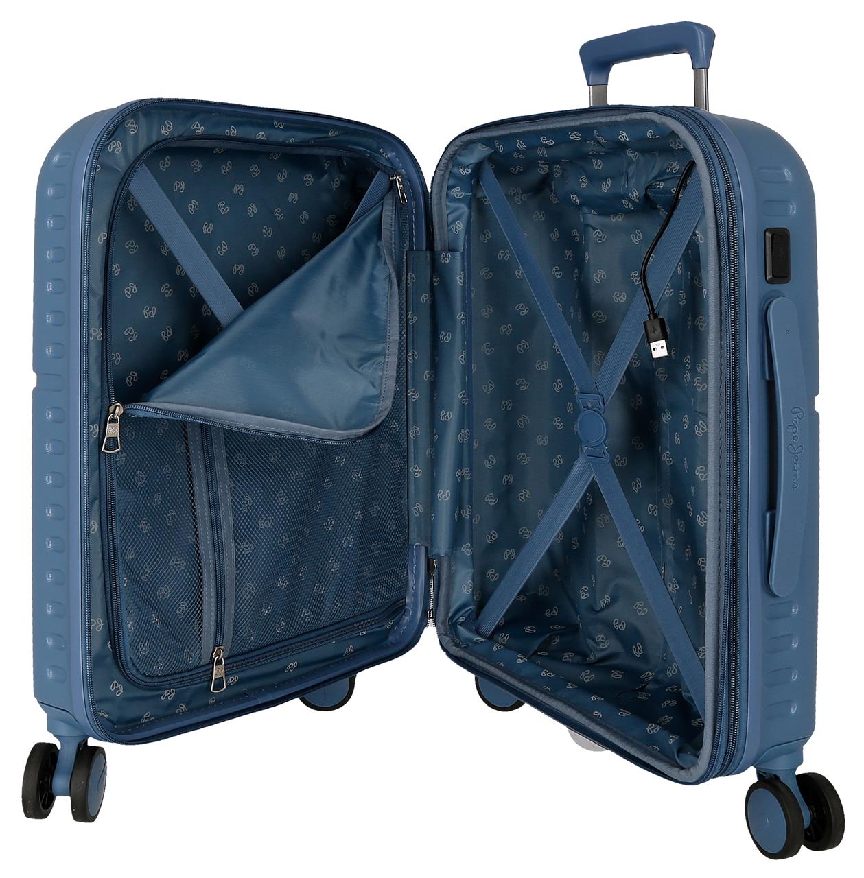 769863A TROLLEY ABS 55CM. C/EXP. 4R. PJL ACCENT DENIM