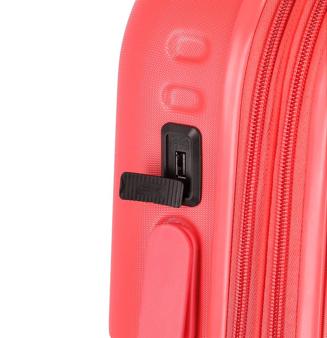 768862D TROLLEY ABS 55CM. C/EXP. 4R. PJL HIGHLIGHT CORAL