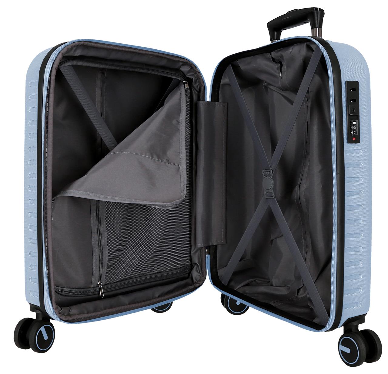 7569143 TROLLEY ABS 55CM. 4R. PJL MONTANA BLEU CLAIR