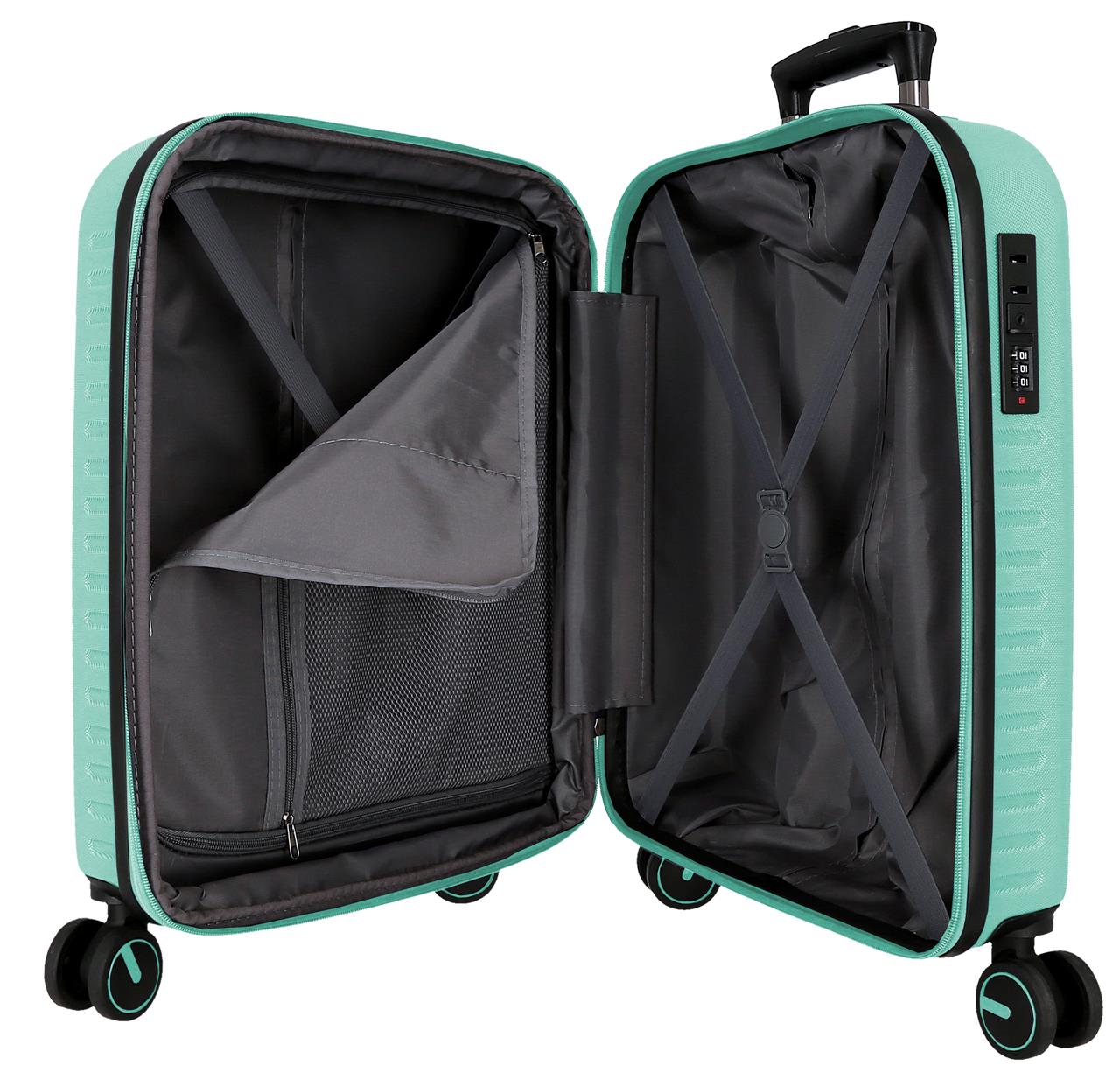 7569146 TROLLEY ABS 55CM. 4R. PJL MONTANA BLEU TURQUOISE