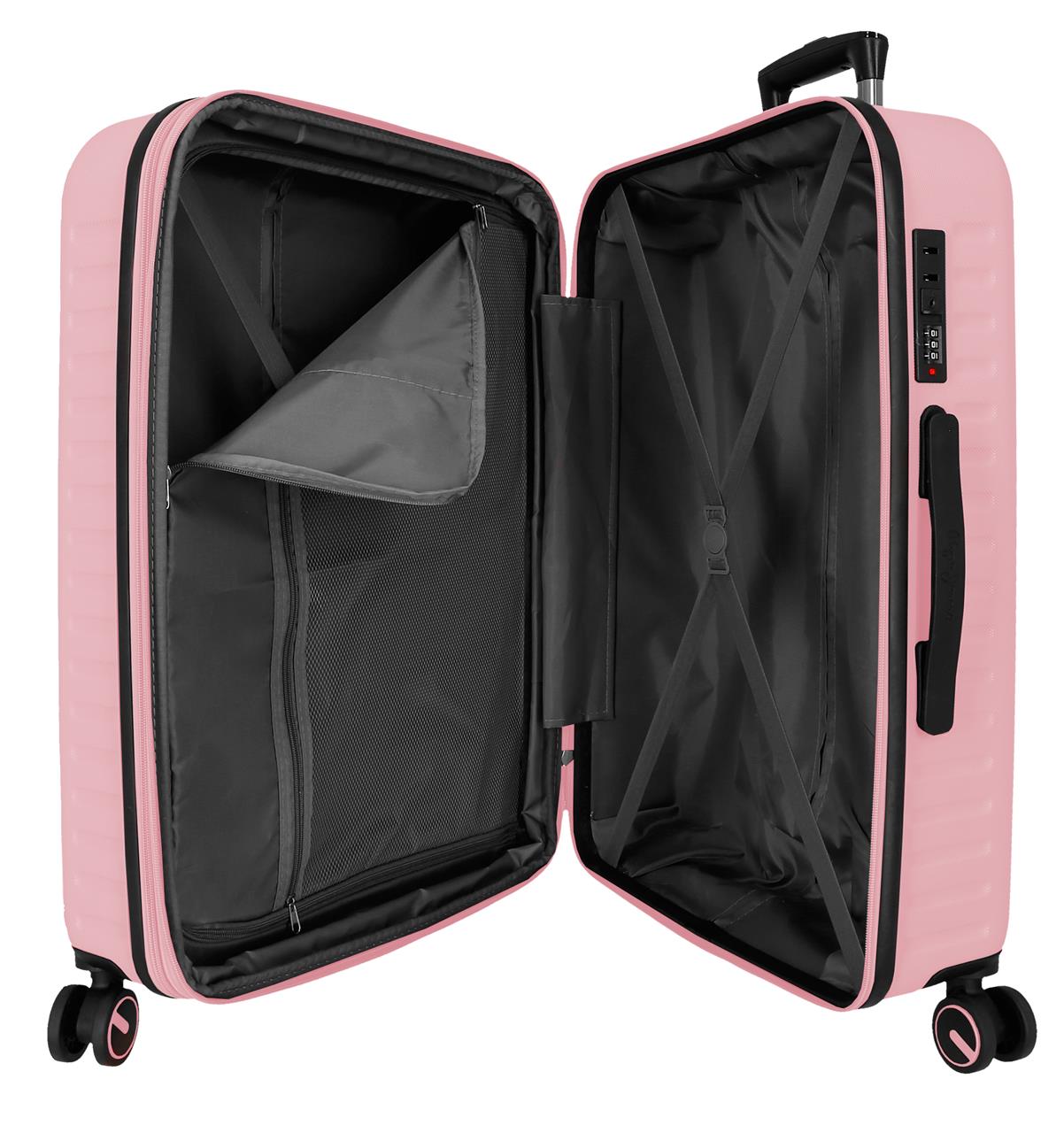 7568849 TROLLEY ABS 68CM. C/EXP. 4R. PJL MONTANA ROSA CLARO