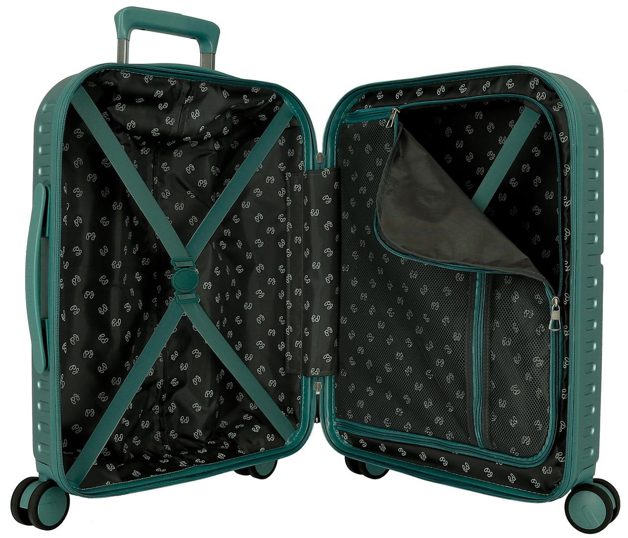 768952B SET/2 TROLLEY ABS 55-70CM. 4R. PJL MOULANT TURQUOISE