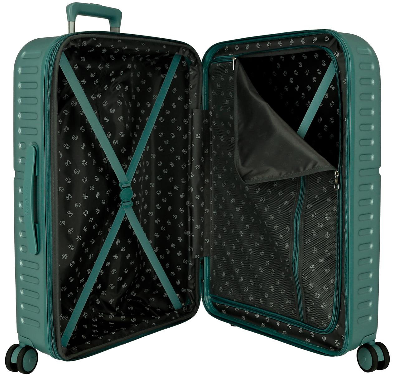 768952B SET/2 TROLLEY ABS 55-70CM. 4R. PJL MOULANT TURQUOISE