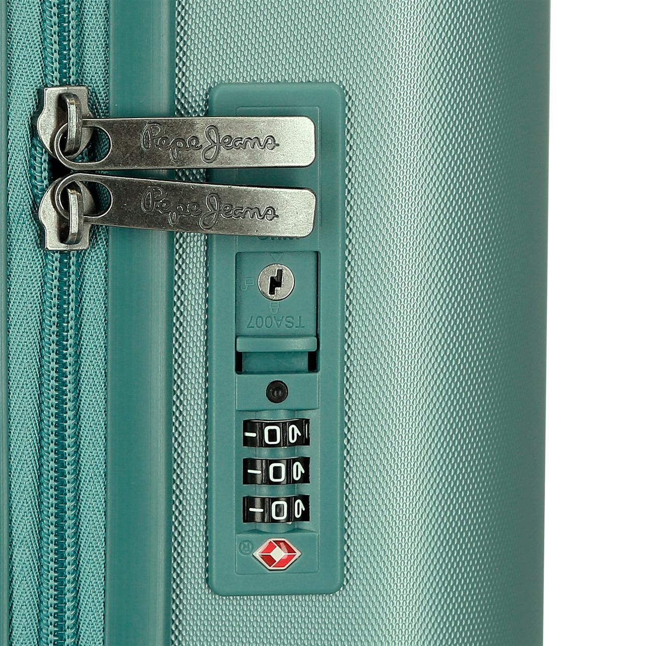 768952B SET/2 TROLLEY ABS 55-70CM. 4R. PJL MOULANT TURQUOISE