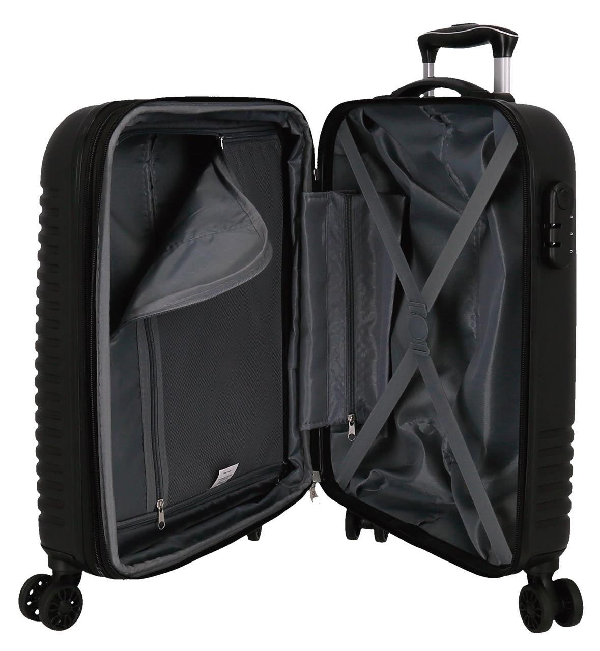 5088621 TROLLEY ABS 55CM.C/EXPAND. 4R. INDIA Zwart