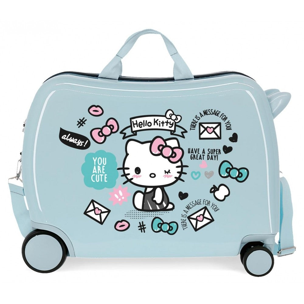 Mala infantil HELLO KITTY YOU ARE CUTE Com 2 rodas multidirecionais