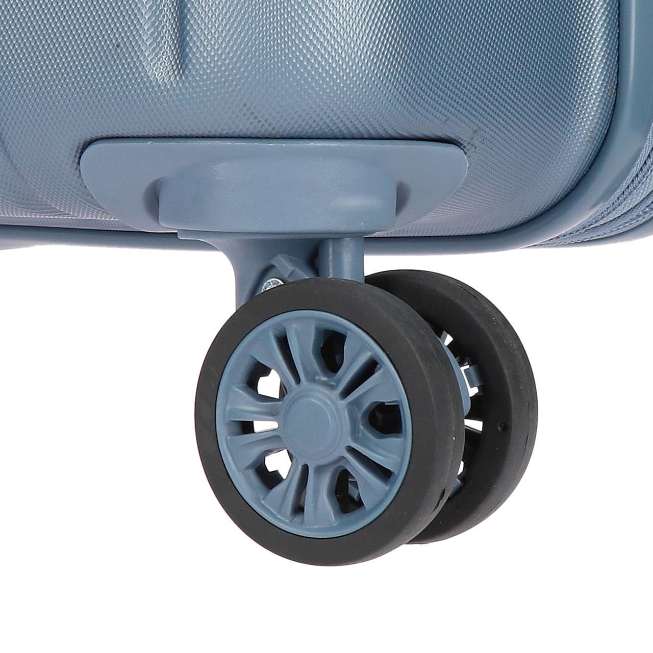 5319163 TROLLEY ABS 55CM.4R.WOOD SILBER