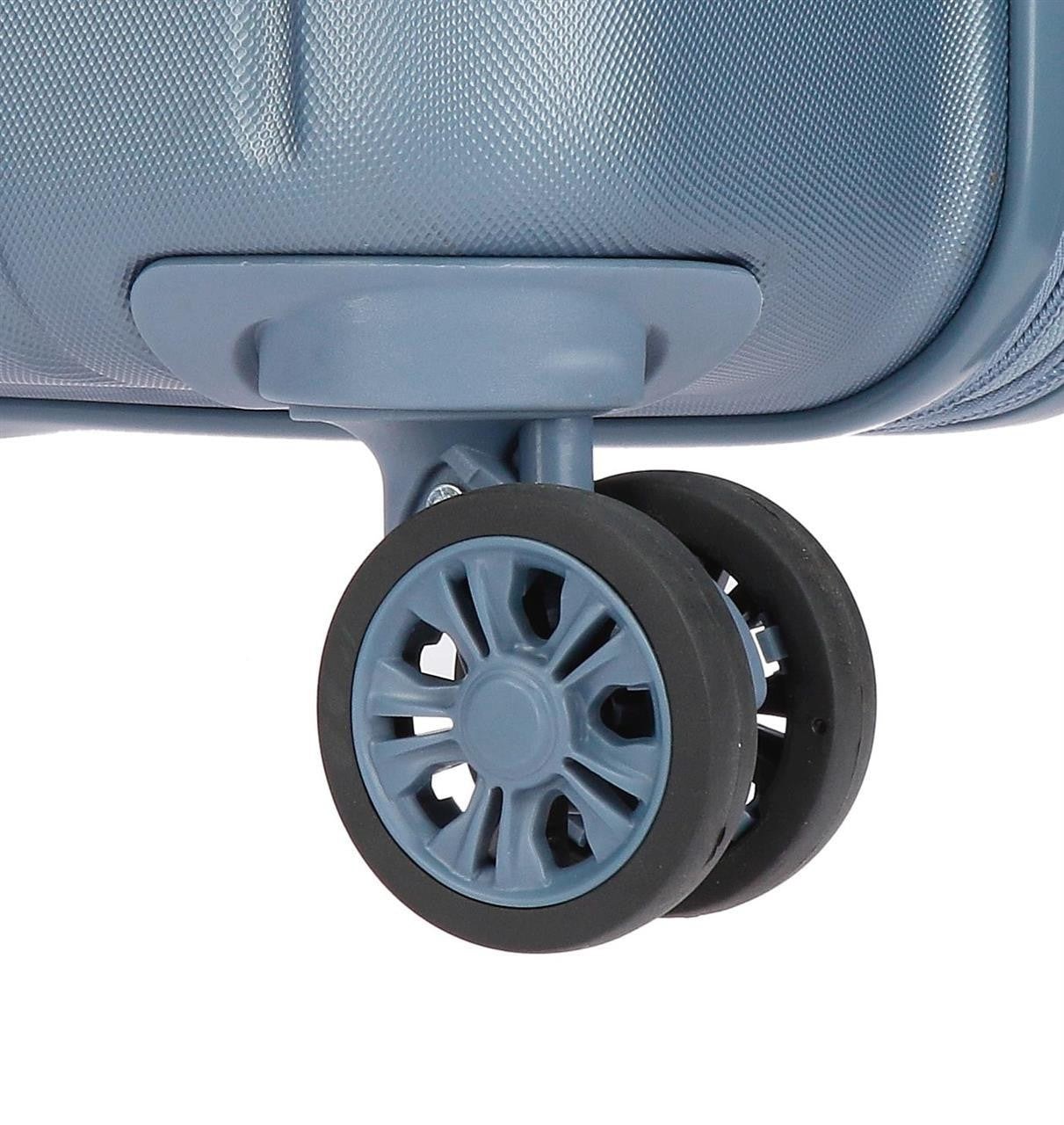 5319263 TROLLEY ABS 65CM.4R.WOOD ZILVER