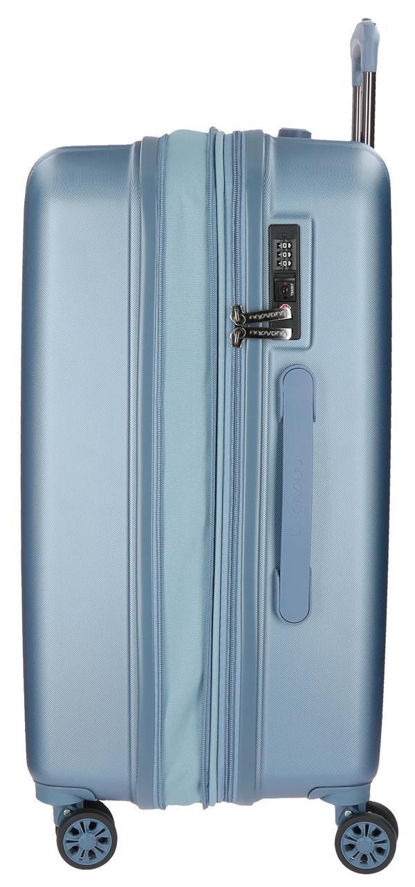 5319263 TROLLEY ABS 65CM.4R.WOOD ZILVER