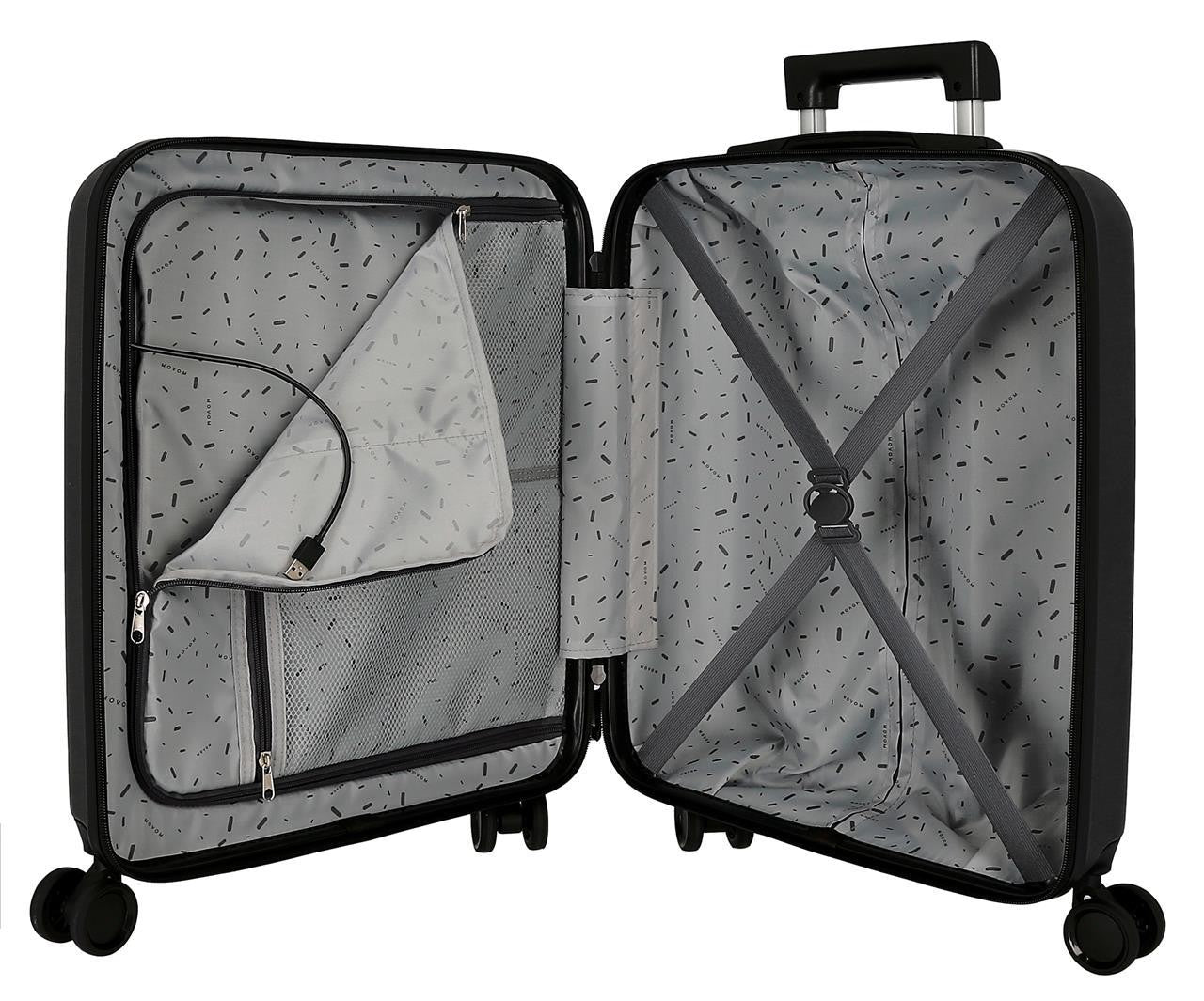 5351221 TROLLEY ABS C/BOLS. 55CM.4R.MOVOM DAYTON CZARNY