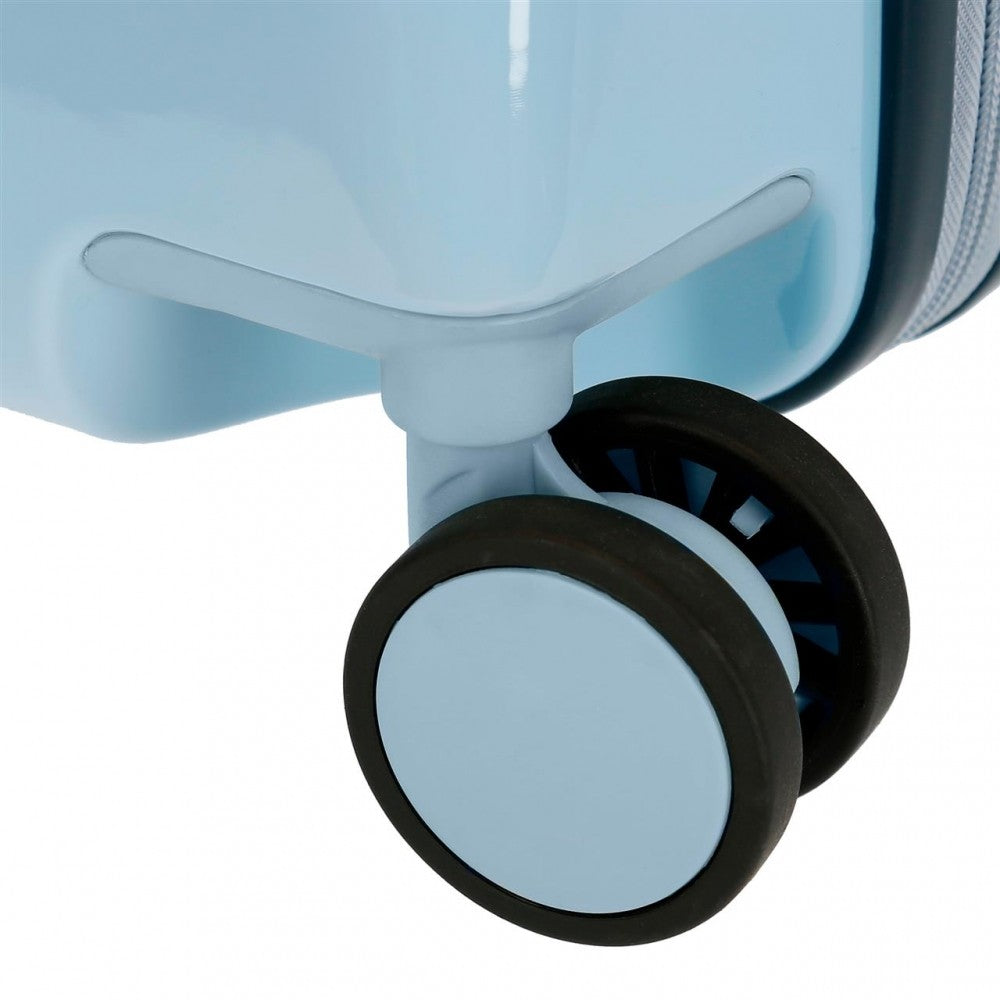 Children's suitcase 2 multidirectional wheels Little Me Unicorn Light blue