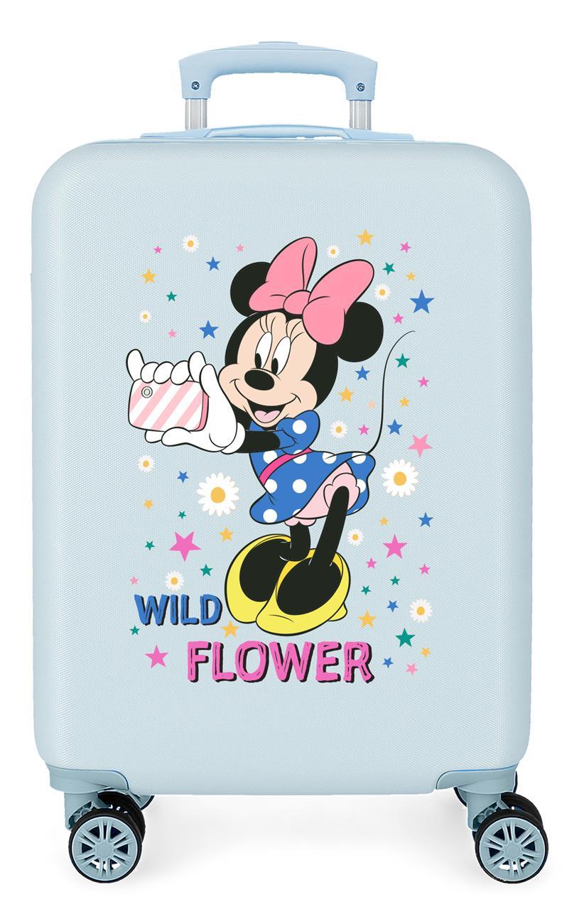 4421421 TROLLEY ABS 55CM. 4R. MINNIE WILD FLOWER BLU