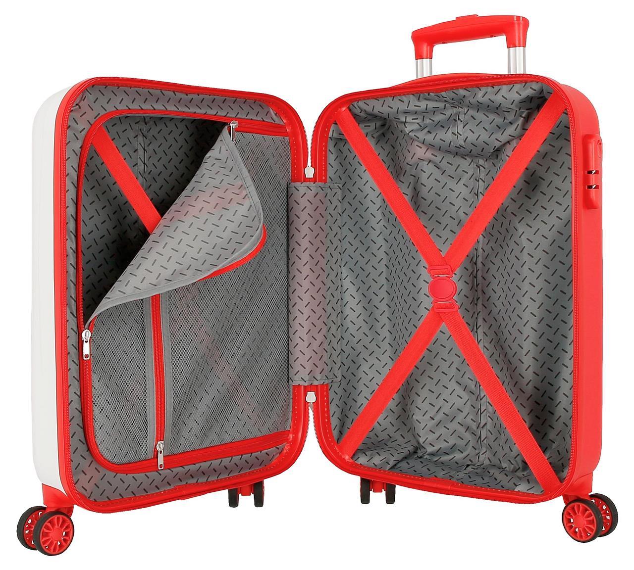 4251142 Trolley ABS 55 cm.4r. Spiderman Authentic Blanco