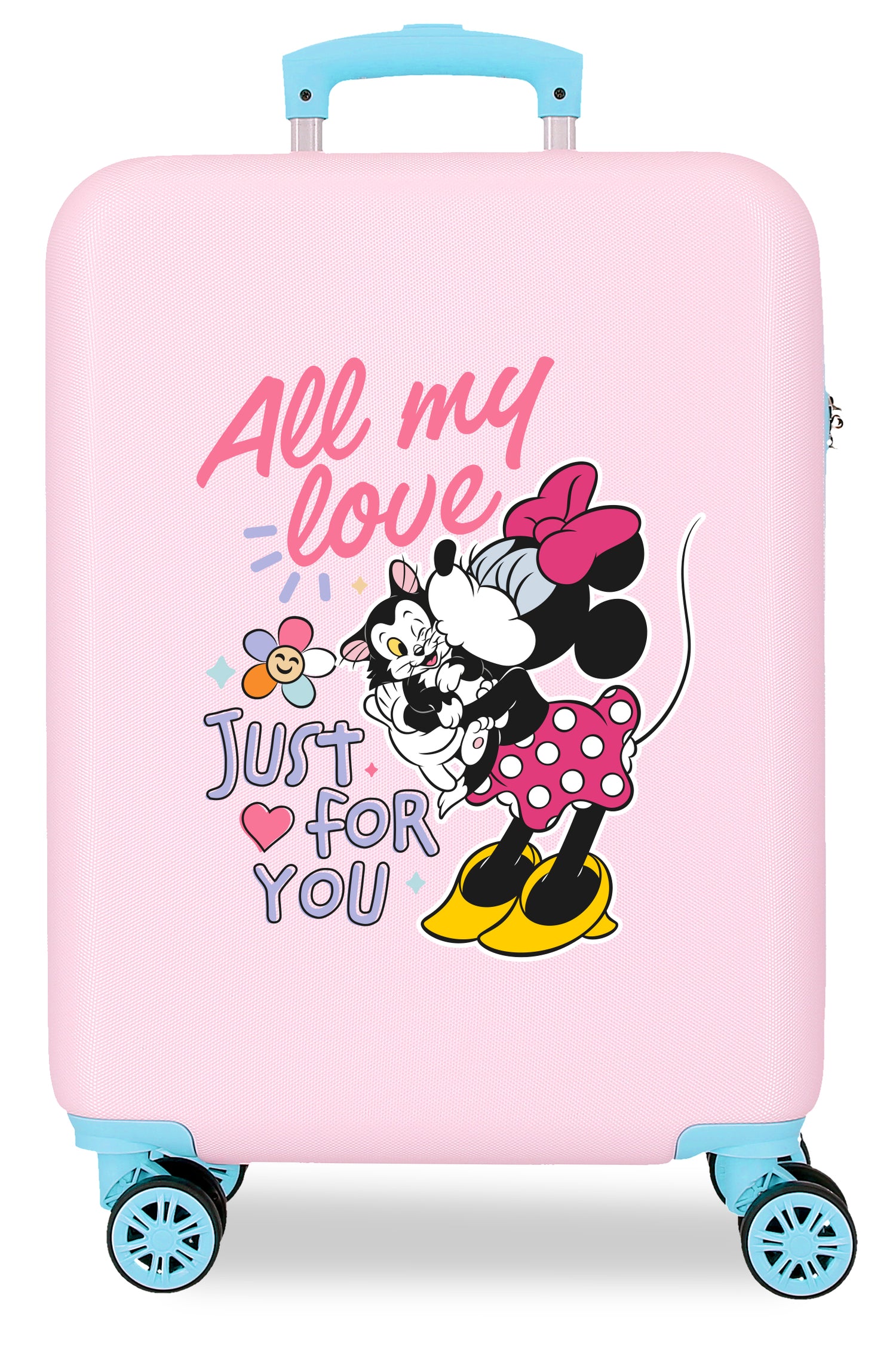 TROLLEY ABS 55CM.4R. MINNIE TODO MEU AMOR ROSA-TURQUESA