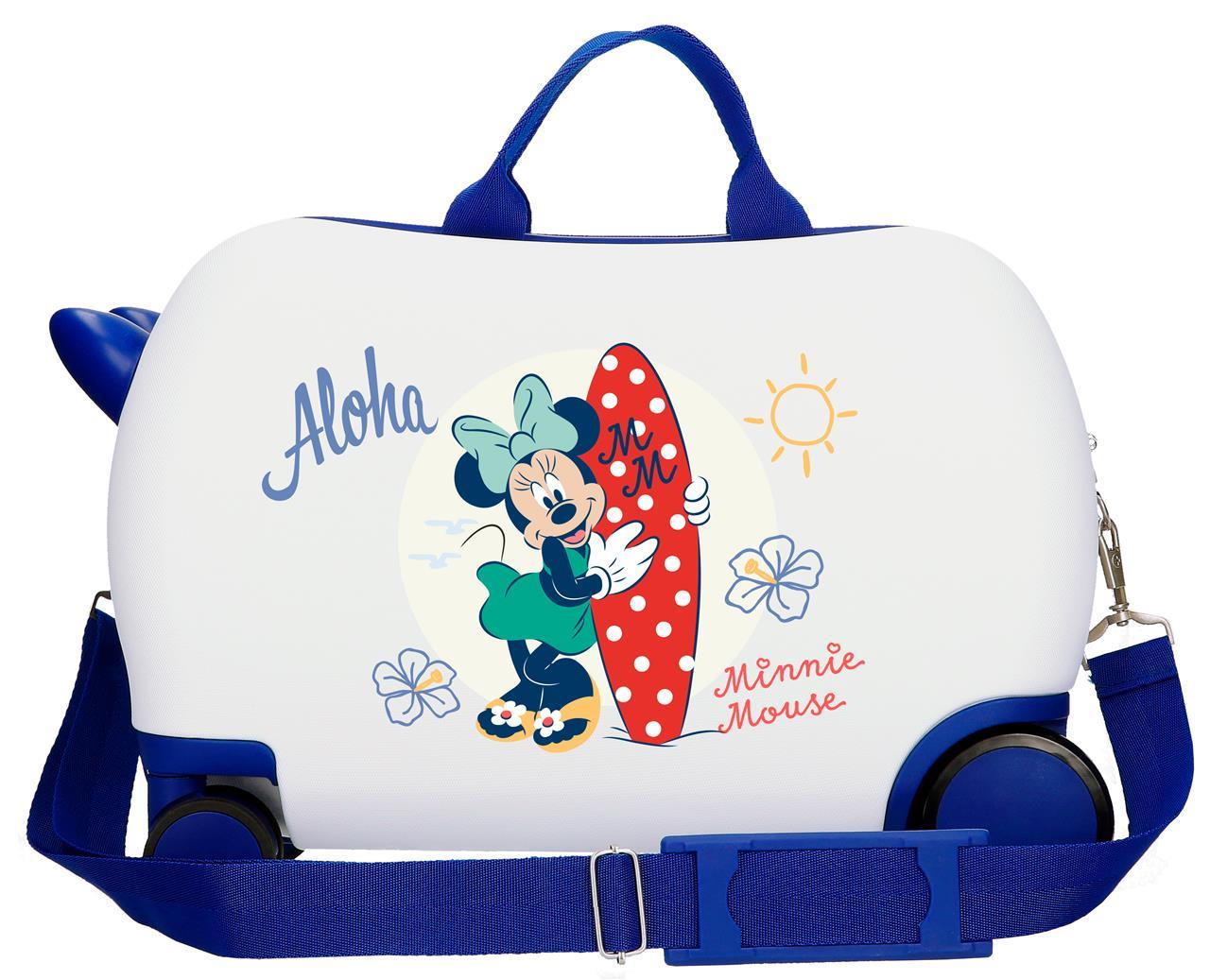 4771044 Maleta Inf.ABS 4R. (2 Multi.) 45CM. MINNIE Aloha Blan