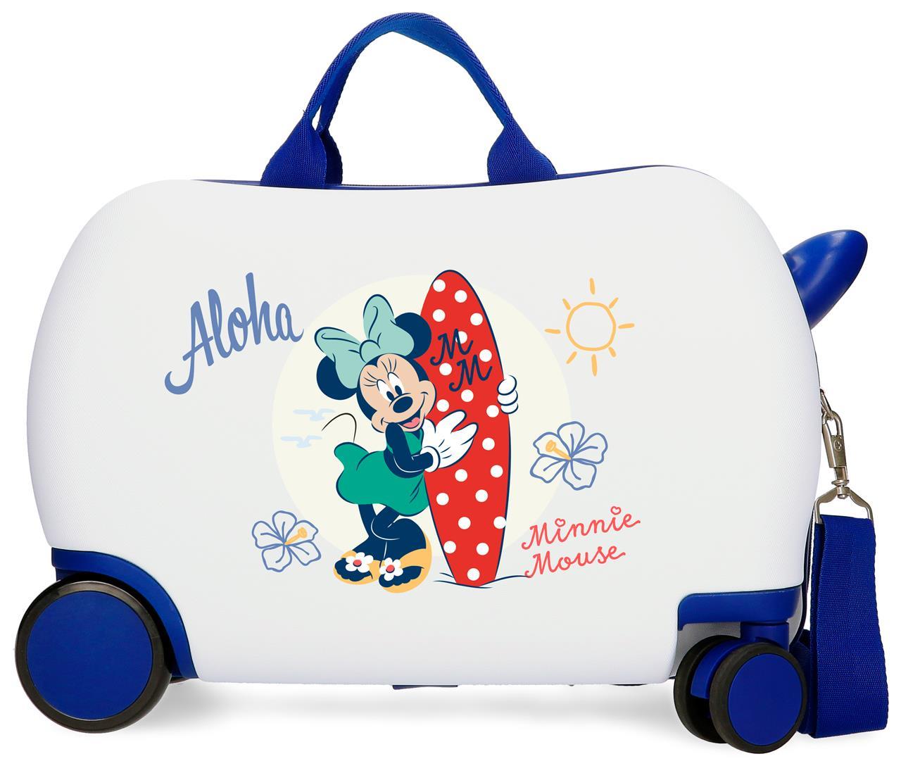 4771044 Maleta Inf.ABS 4R. (2 Multi.) 45CM. MINNIE Aloha Blan