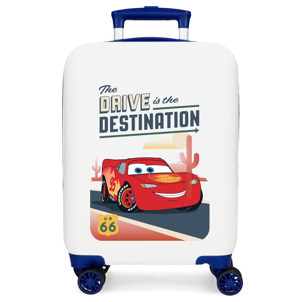TROLLEY ABS 50CM. 4R. CARS DESTINATION WHITE C.105