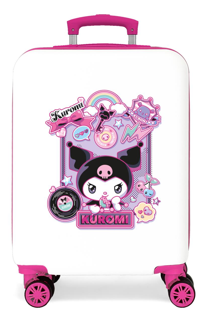 4281117 TROLLEY ABS 55CM.4R. WONDER KUROMI WHITE-FUCHSIA