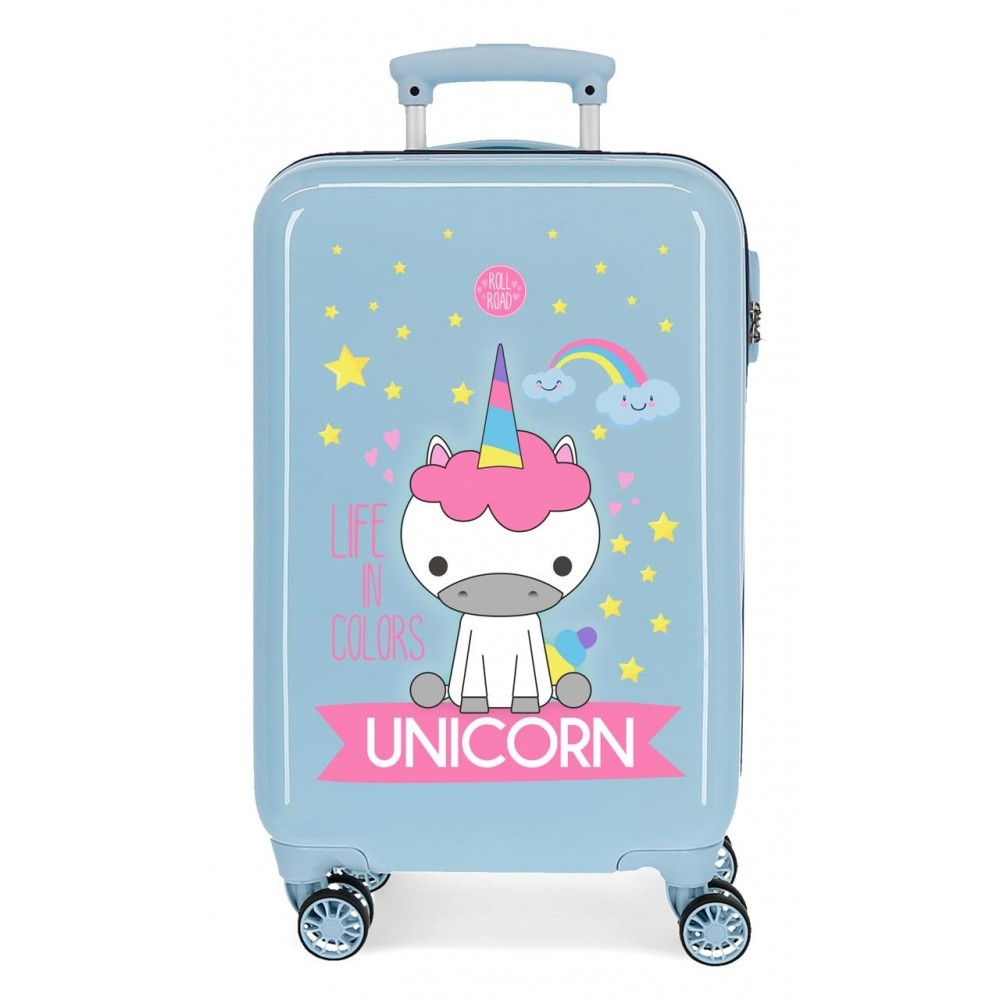 Cabin suitcase rigid Little Me Unicorn Light blue