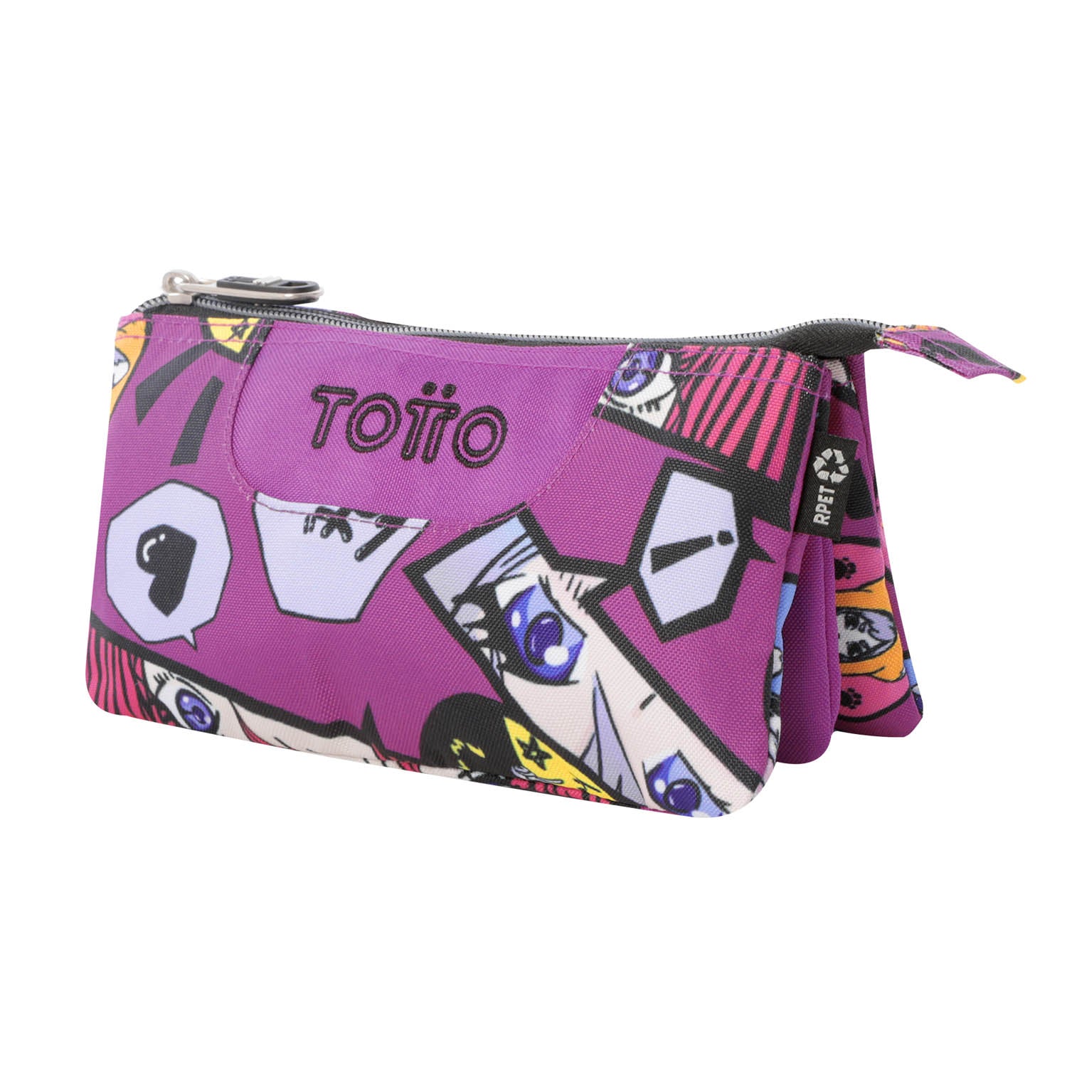 TOTTO Mochila escolar con ruedas Renglones + Estuche Tablero - 1KC Kitsune