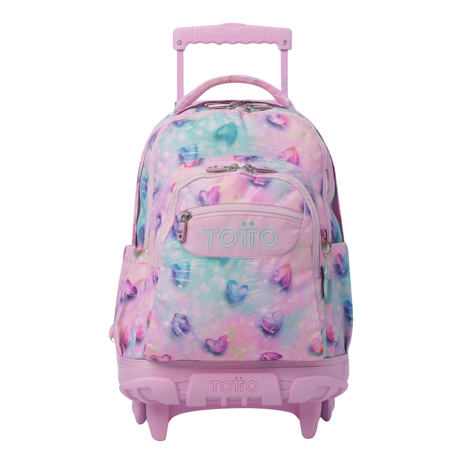 TOTTO School backpack with lines - 1kb shiny heart