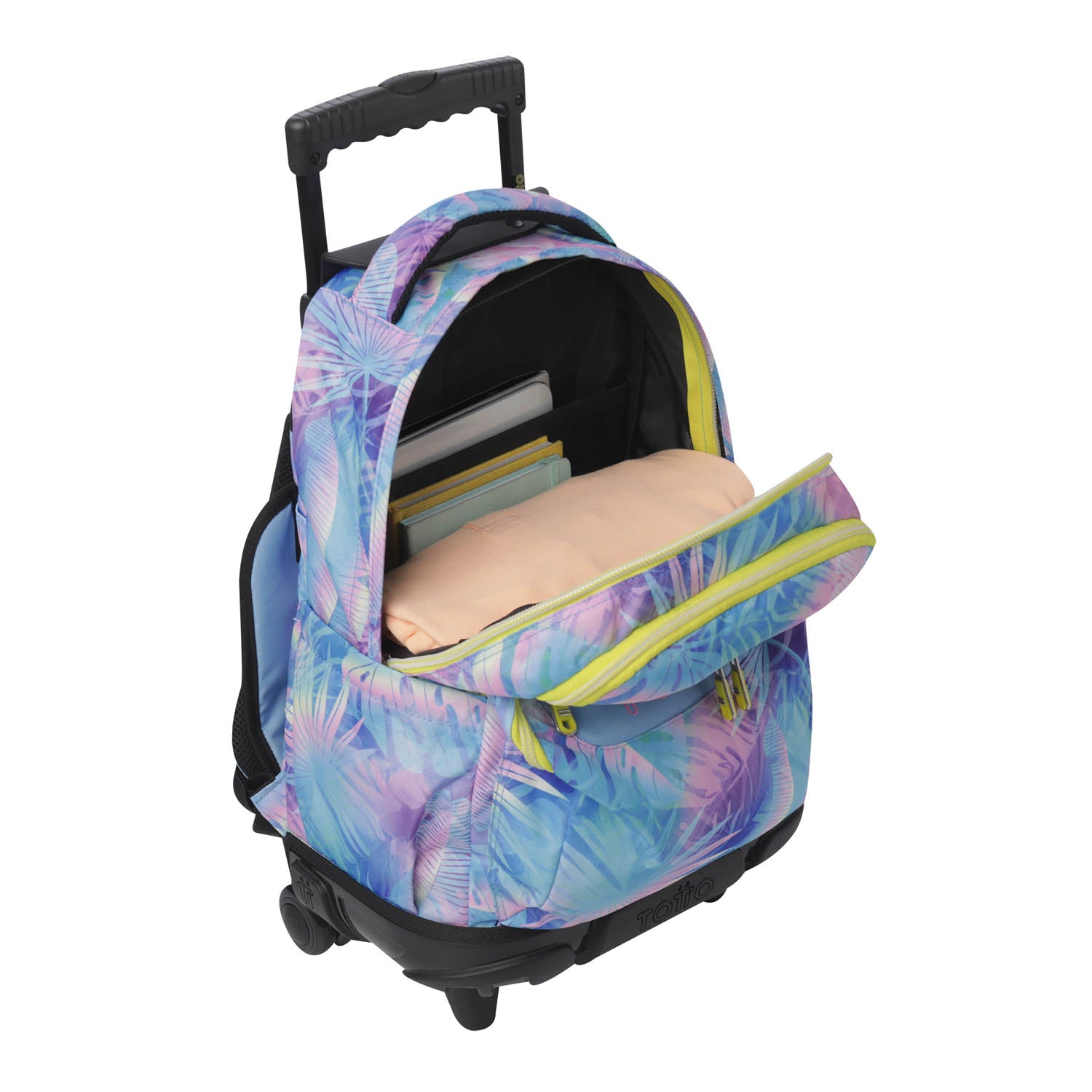 TOTTO Mochila escolar con ruedas Renglones + Estuche Tablero - 0FB Prisma