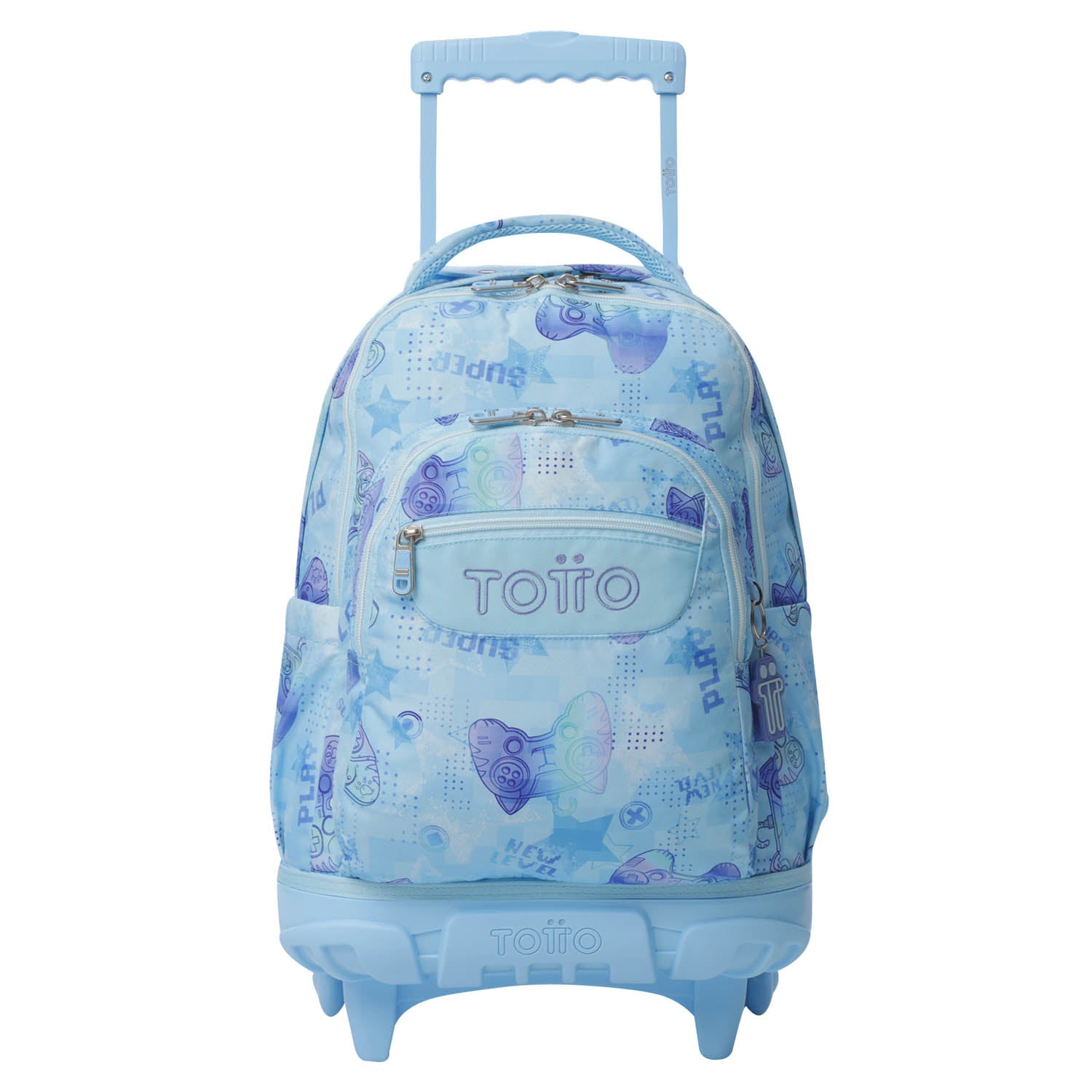 TOTTO Mochila escolar con ruedas Renglones + Estuche Tablero - 1FY Polar