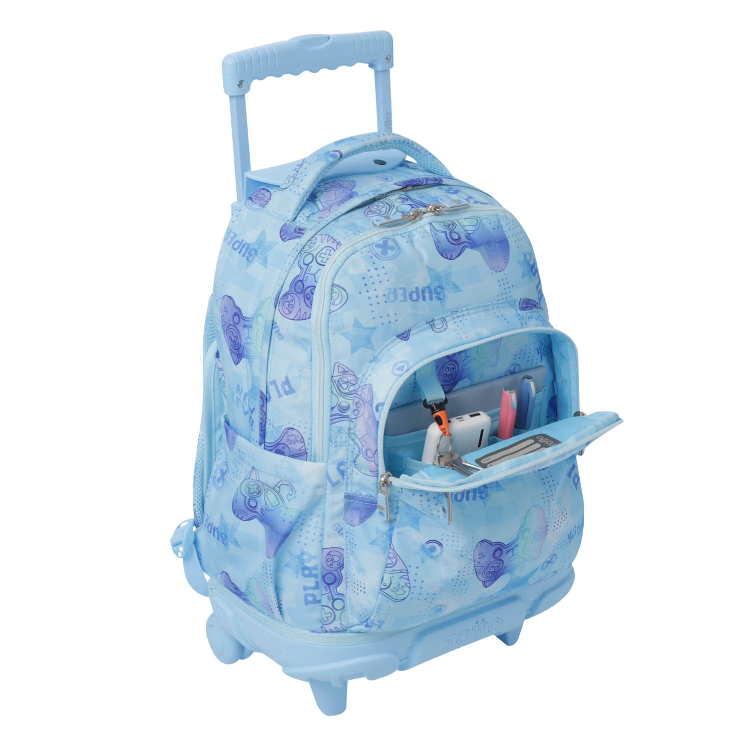 TOTTO School backpack with lines - 1fy polar