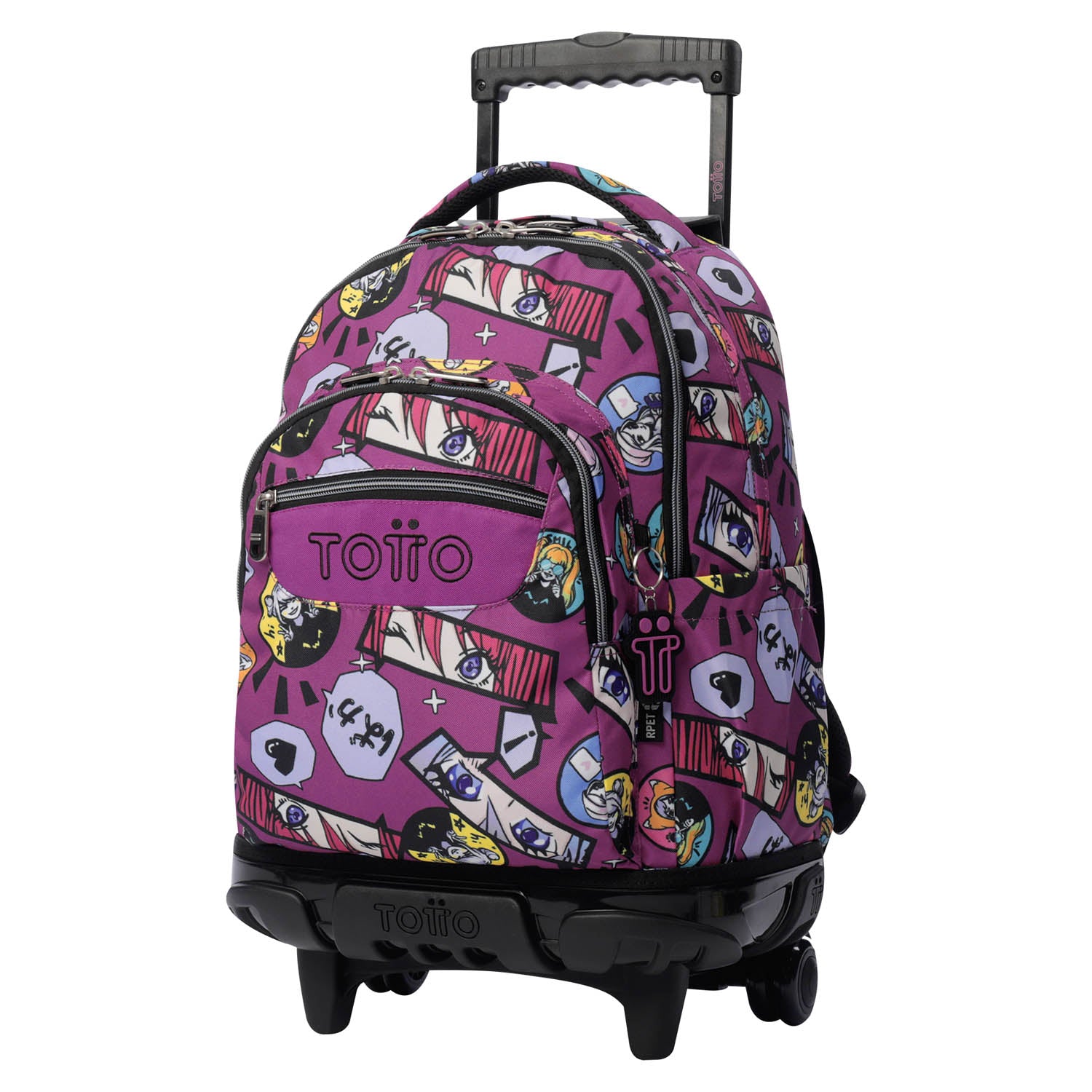 TOTTO Mochila escolar con ruedas Renglones - 1KC Kitsune