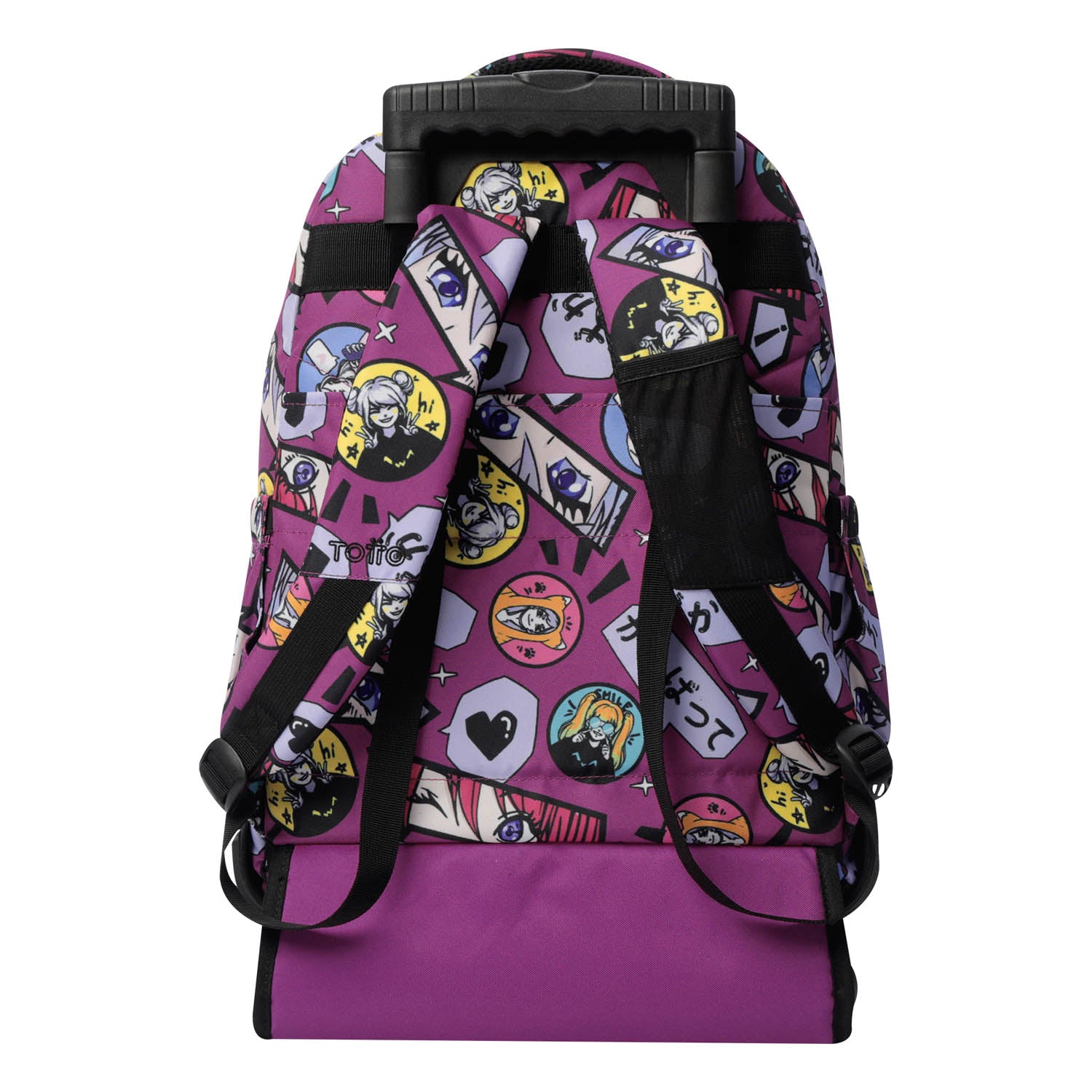 TOTTO Mochila escolar con ruedas Renglones + Estuche Tablero - 1KC Kitsune