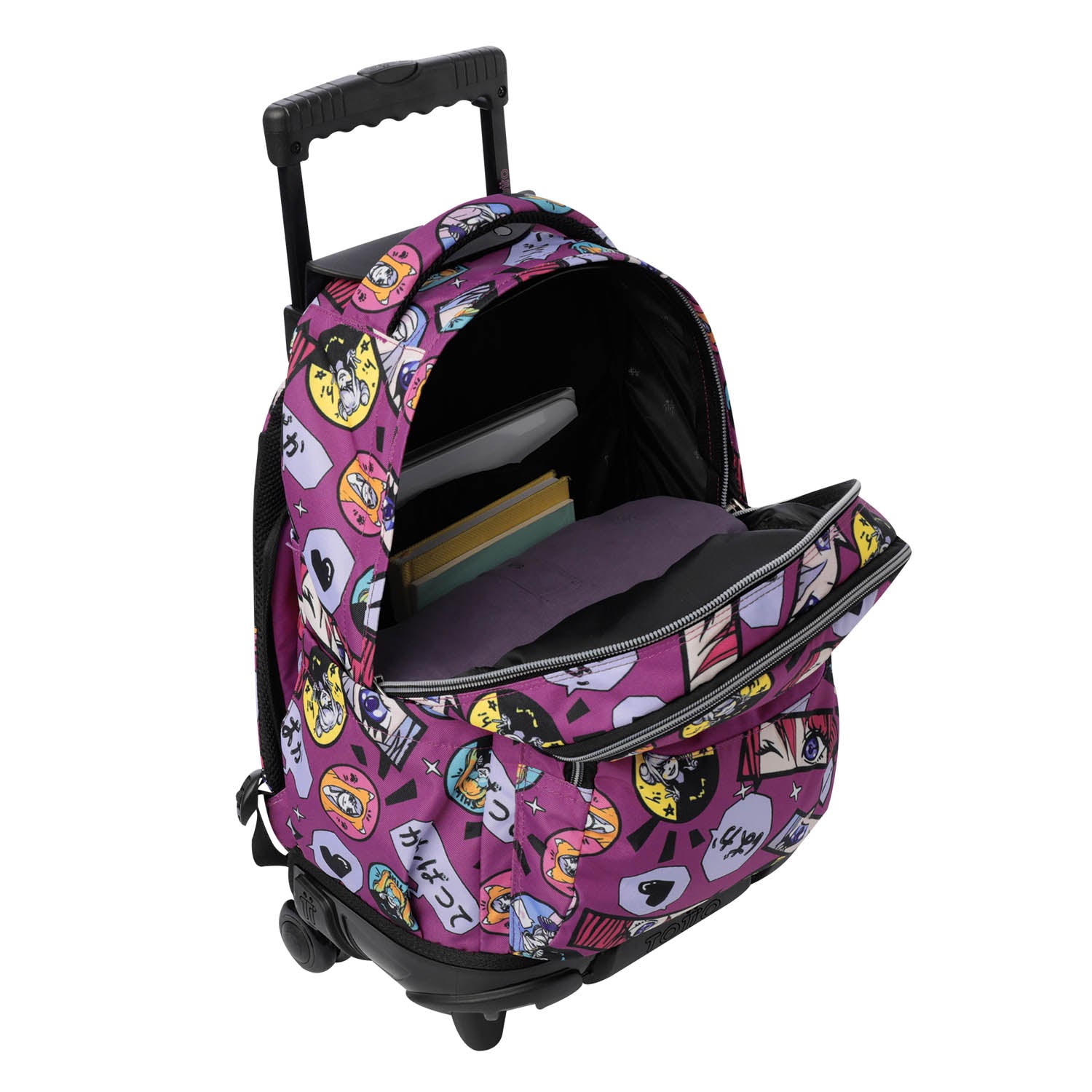 TOTTO Mochila escolar con ruedas Renglones - 1KC Kitsune