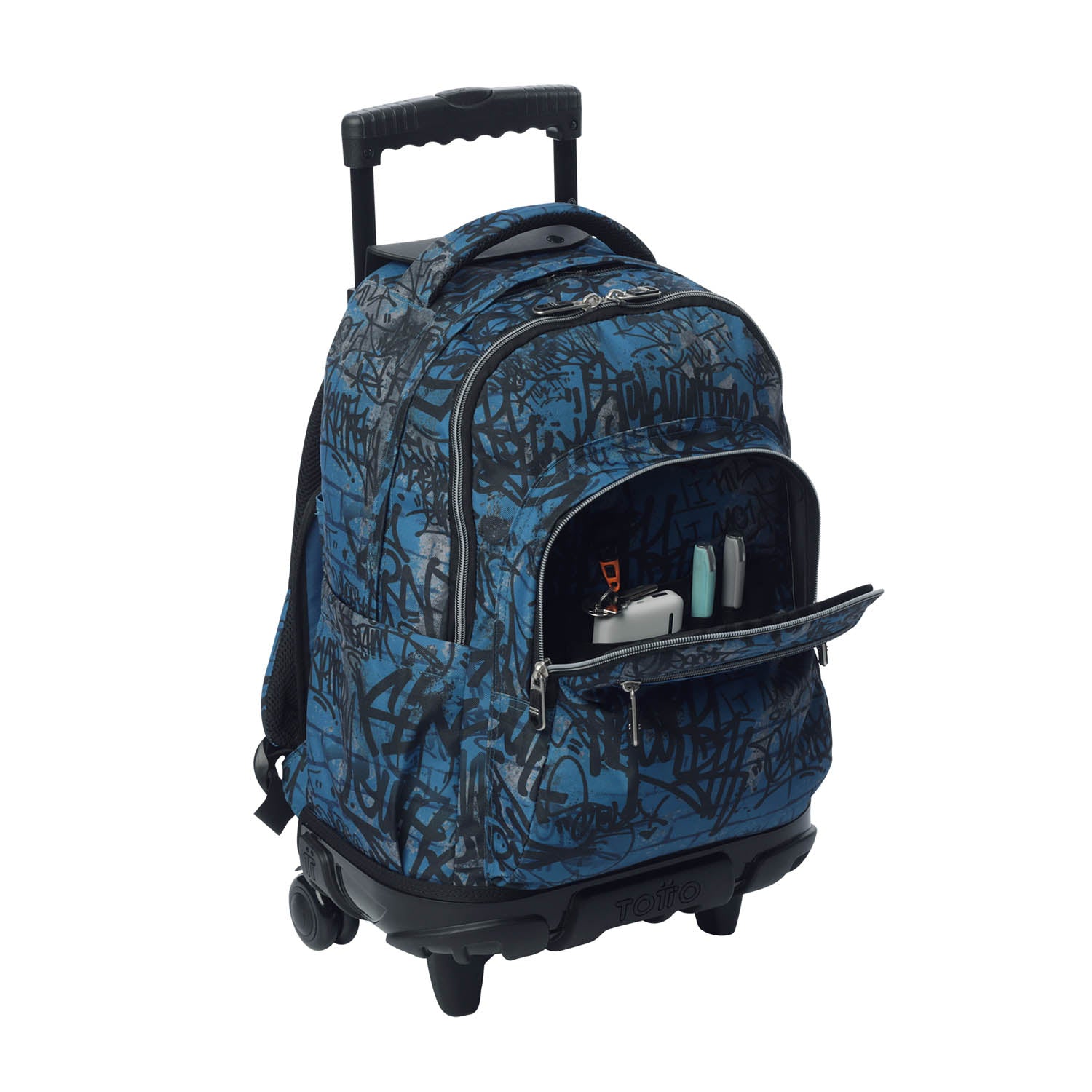 TOTTO Sac à dos scolaire avec roues de lignes + boîtier de tableau de bord - 4ec graphique urbain