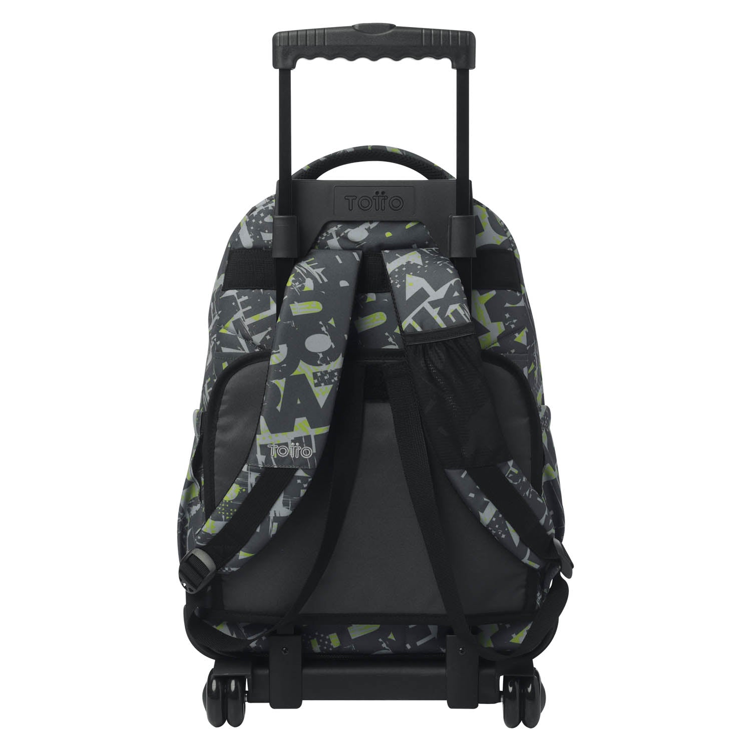 TOTTO Mochila escolar con ruedas Renglones + Estuche Tablero - 7YJ Texgrunge