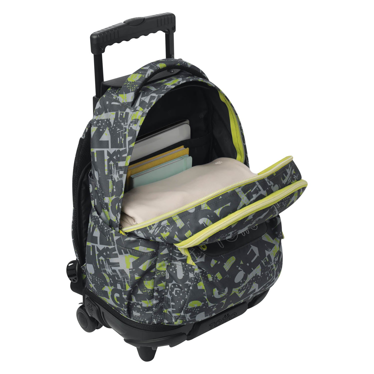 TOTTO Mochila escolar con ruedas Renglones- 7YJ Texgrunge
