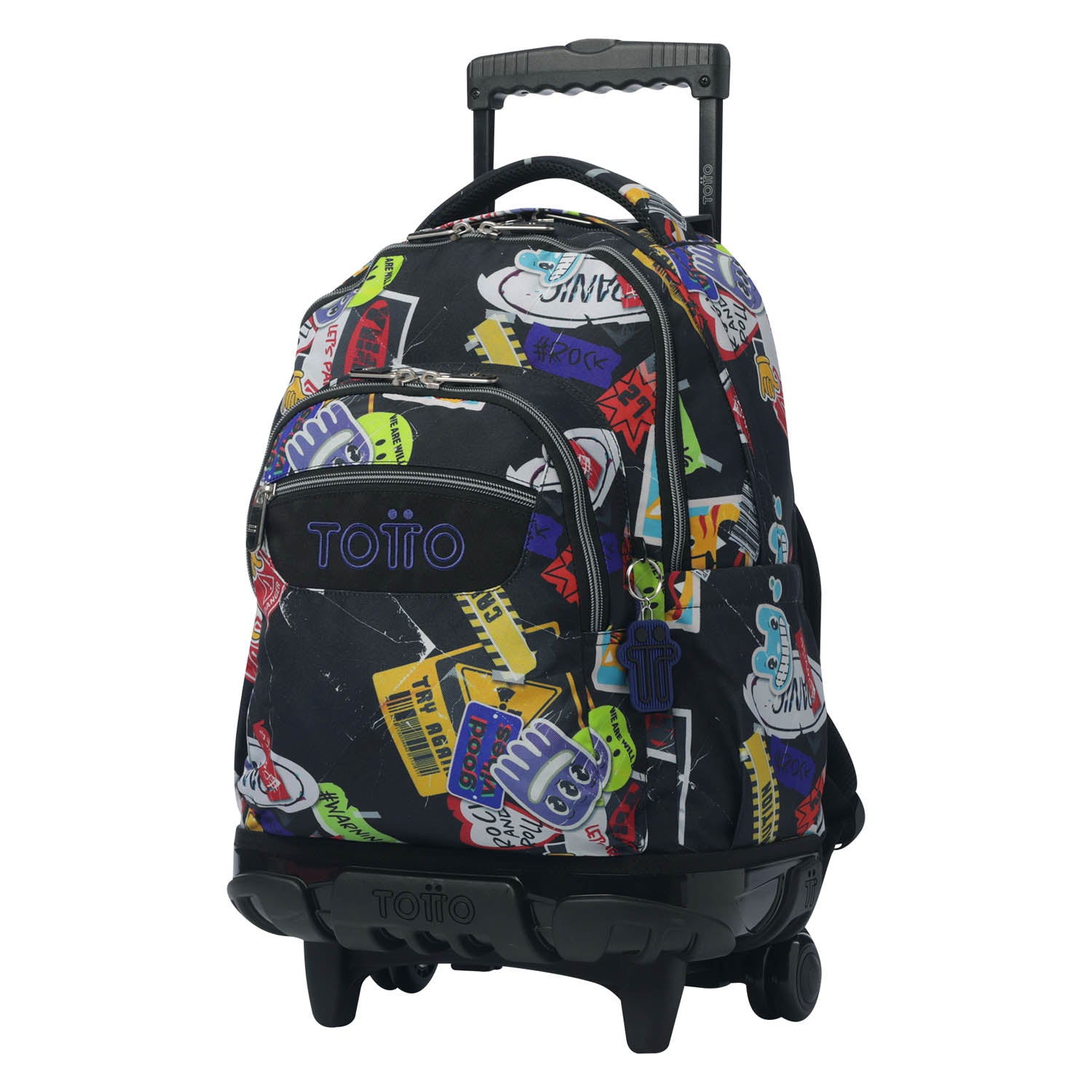 TOTTO Mochila escolar con ruedas Renglones + Estuche Tablero - 8C5 Sticky
