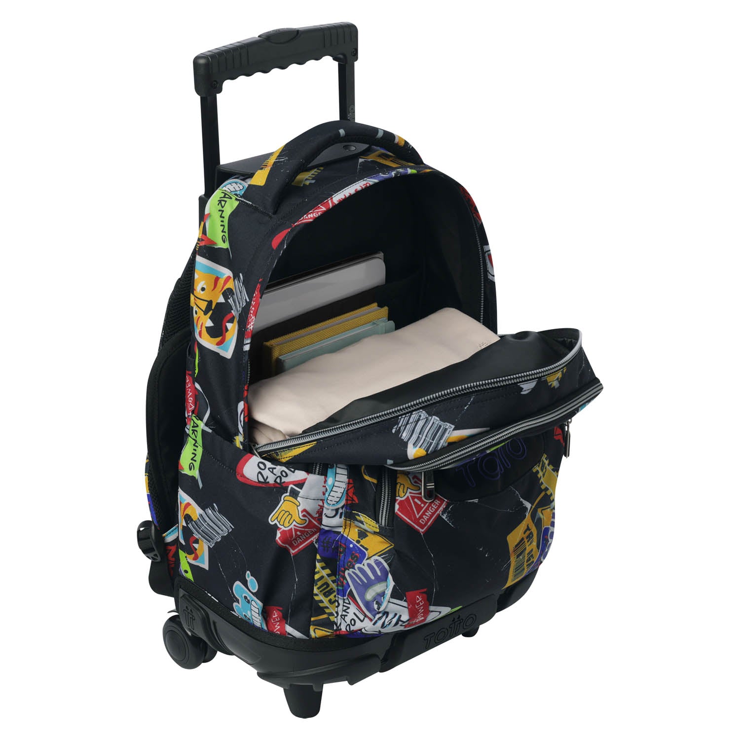 TOTTO Mochila escolar con ruedas Renglones + Estuche Tablero - 8C5 Sticky