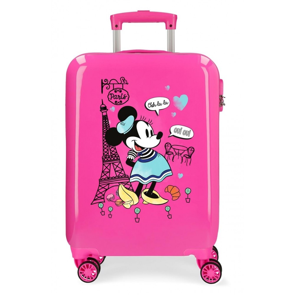 Kabinenkoffer Minnie Around the World Paris Fuchsie