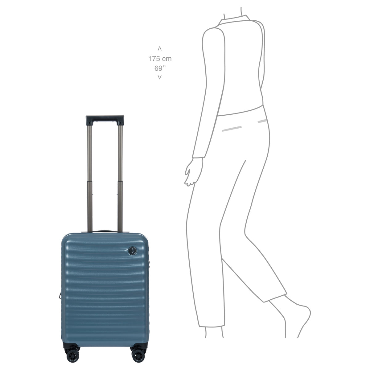 NAUSICAA de Bric Valise cabine EXTENSIBLE 55CM BLEU GRIS