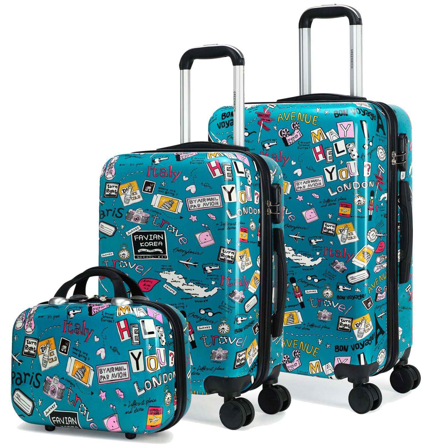 Greenwich Dois jogos de mala Maracaibo Mediana + pequeno + Neceser