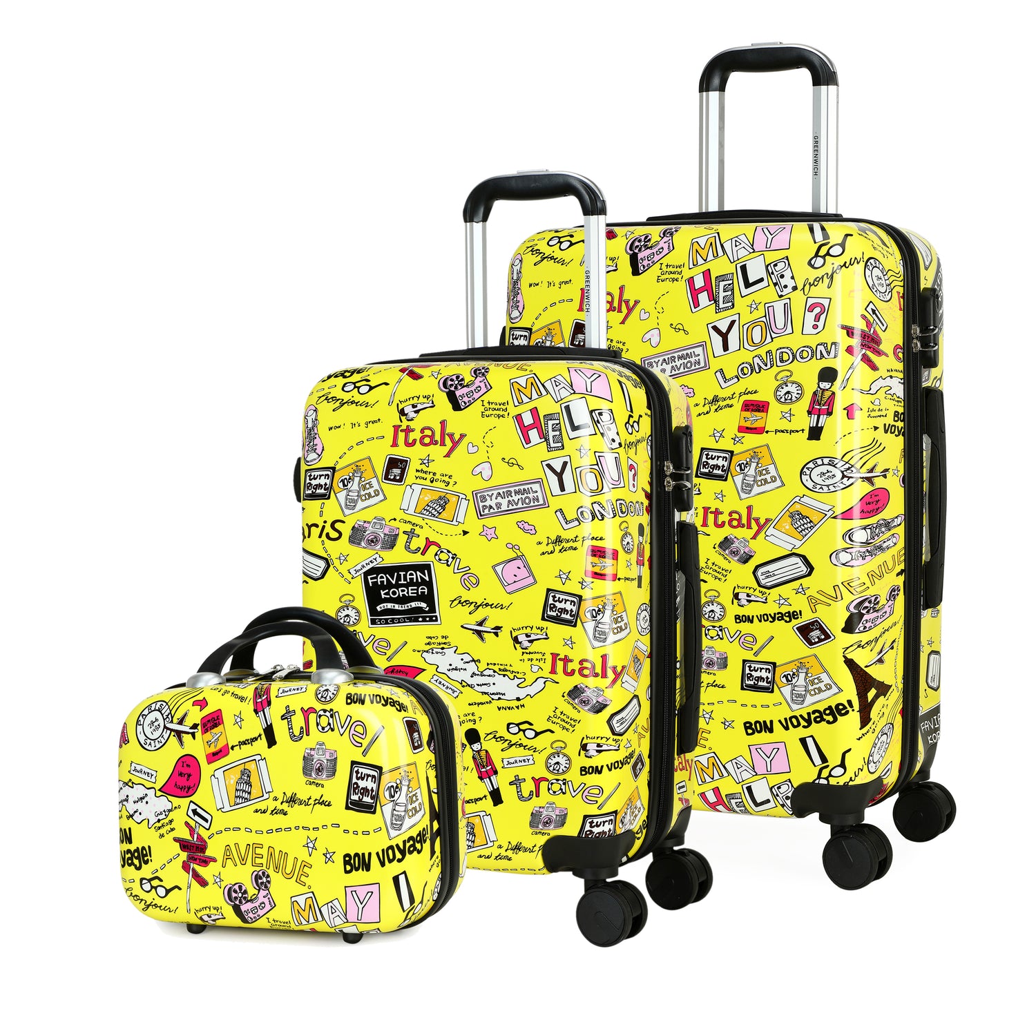 Greenwich Dois jogos de mala Maracaibo Mediana + pequeno + Neceser