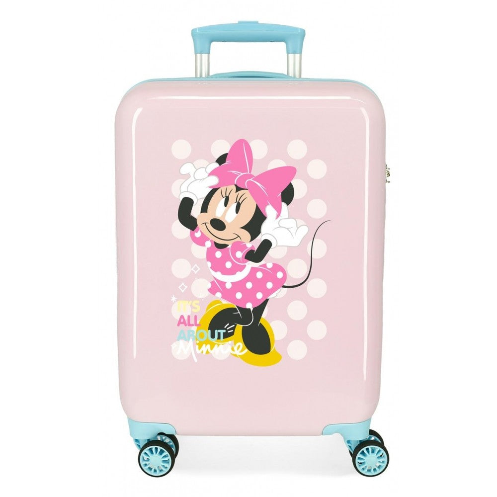 Valise cabine Minnie Play all day rigide 55cm Rose claire