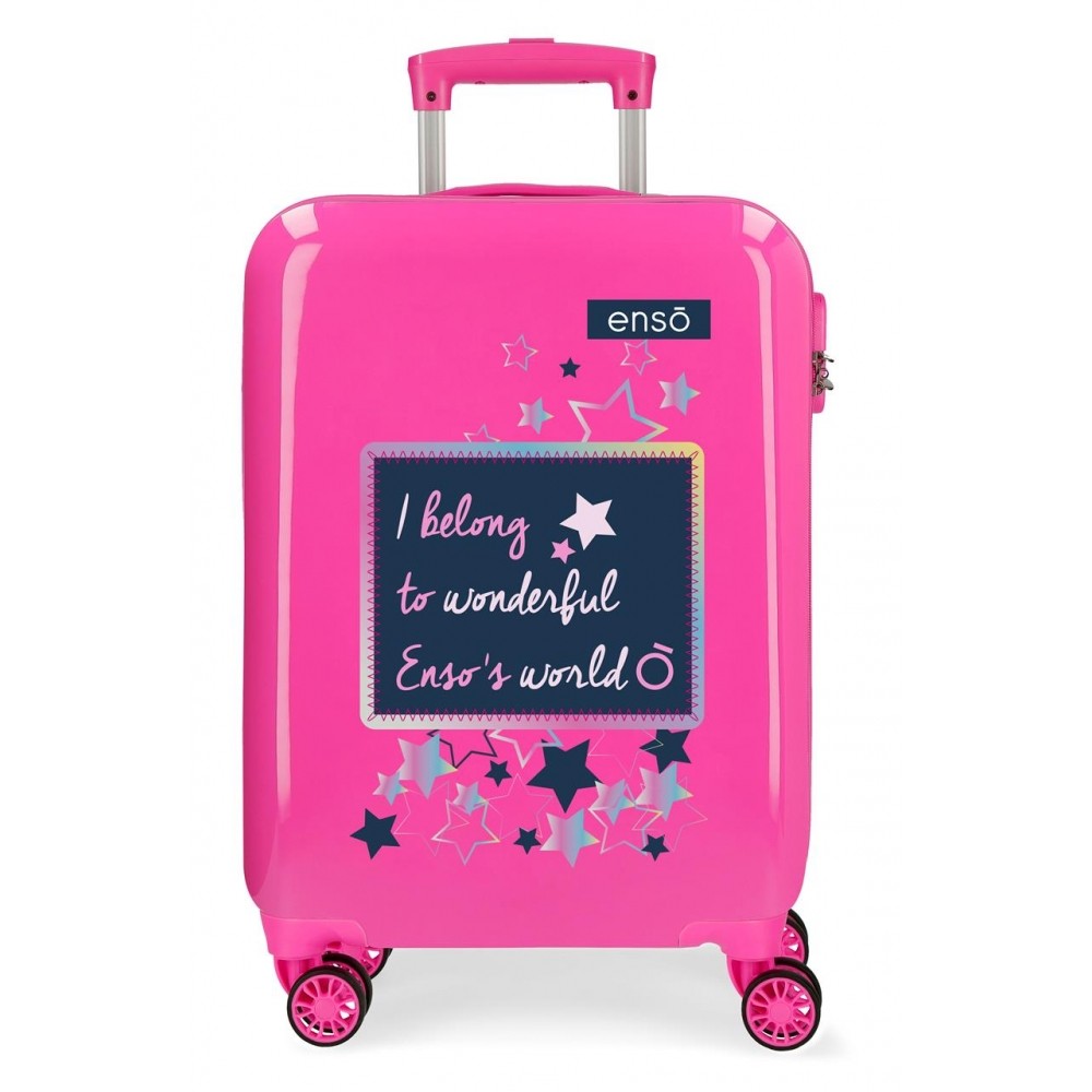 Cabin suitcase Rigid 55cm Enso Make a Wish Fuchsia