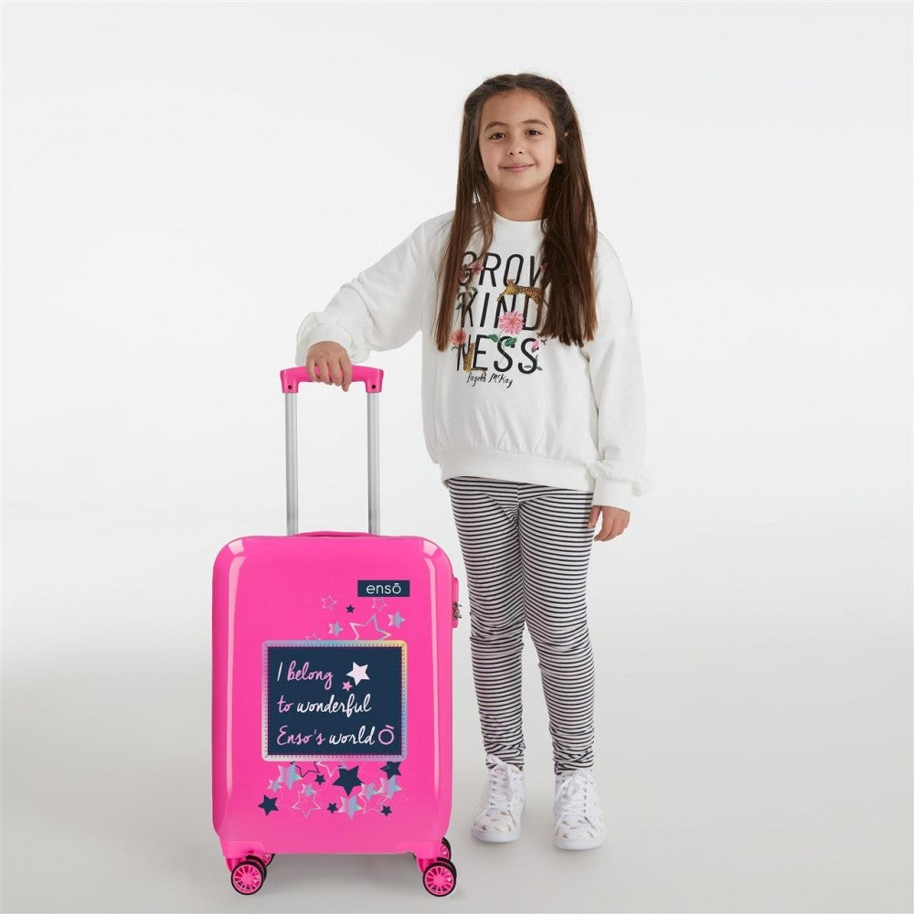 Cabin suitcase Rigid 55cm Enso Make a Wish Fuchsia