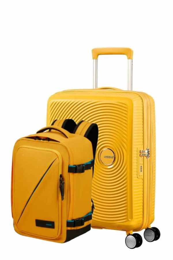 Pack Matkalaukku matkustamoon SoundBox + Reppu Take2cabin - American Tourister - keltainen