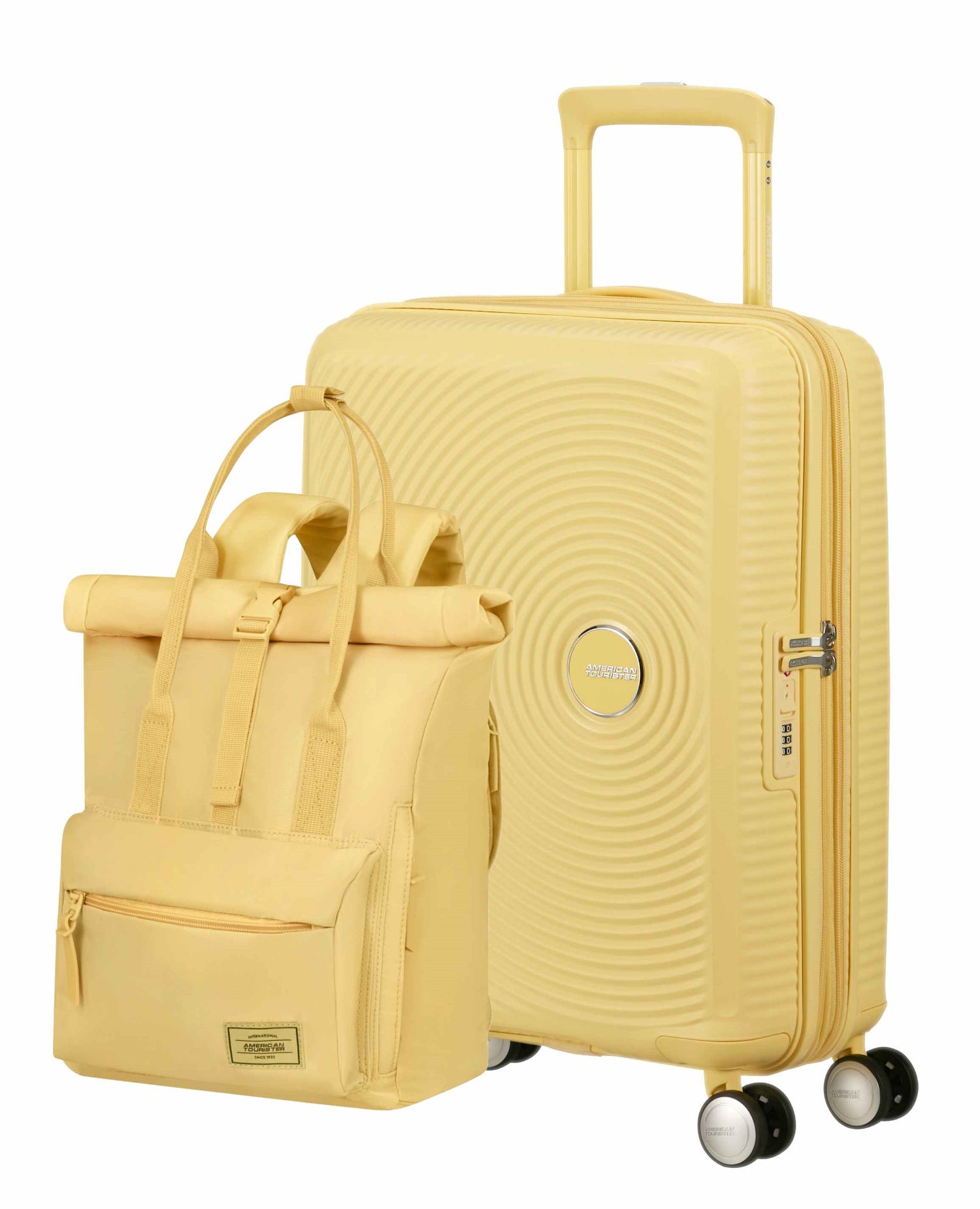Pack Valise cabine SoundBox + Sac à dos Urban groove de American Tourister - Passé jaune